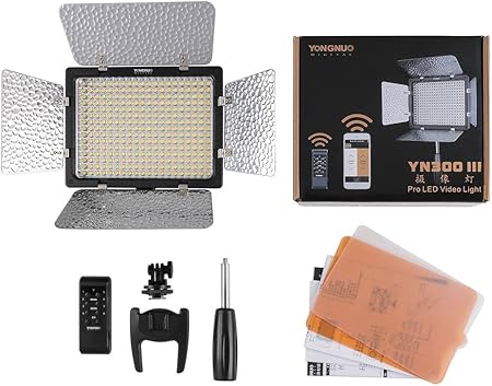 YONGNUO YN300 III LED Video Light with 5600k Color Temperatur e and Adjustable Brightness for Canon Nikon Pentax Olympus,with no battery and power adapter YONGNUO YN300 III LED Video Light with 5600k Color Temperatur e and Adjustable Brightness for Canon Nikon Pentax Olympus,with no battery and power adapter
